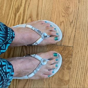 Summer White Jeweled Sandals